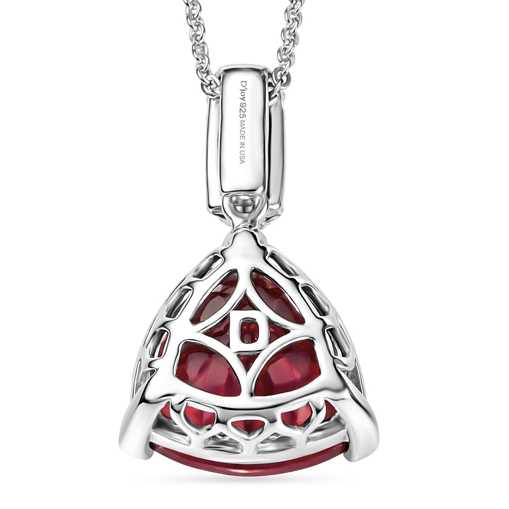 Niassa Ruby,  Moissanite Pendant with Torn Chain 19DC (Size 20) in Rhodium Overlay Sterling Silver 0.25 ct  8.750  Ct._4459011_4