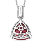 Niassa Ruby,  Moissanite Pendant with Torn Chain 19DC (Size 20) in Rhodium Overlay Sterling Silver 0.25 ct  8.750  Ct._4459011_4