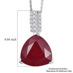 Niassa Ruby,  Moissanite Pendant with Torn Chain 19DC (Size 20) in Rhodium Overlay Sterling Silver 0.25 ct  8.750  Ct._4459011_5