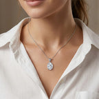 Moissanite Solitaire Pendant with Chain (Size 18) in Rhodium Overlay Sterling Silver 10.00 Ct._4459268_1