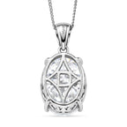 Moissanite Solitaire Pendant with Chain (Size 18) in Rhodium Overlay Sterling Silver 10.00 Ct._4459268_4