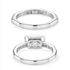 Set of 2 - D'Joy GRA Certified Moissanite D-VVS1 Ring in Rhodium Overlay Sterling Silver 3.20 Ct._4459274_4