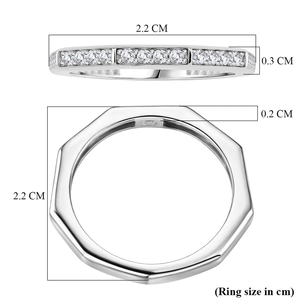 Set of 2 - D'Joy GRA Certified Moissanite D-VVS1 Ring in Rhodium Overlay Sterling Silver 3.20 Ct._4459274_6