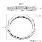 Set of 2 - D'Joy GRA Certified Moissanite D-VVS1 Ring in Rhodium Overlay Sterling Silver 3.20 Ct._4459274_6