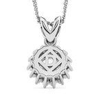 D'Joy - GRA Certified (D-VVS1) Moissanite Double Halo Hearts & Arrows Cut Pendant with Chain (Size 18) in Rhodium Overlay Sterling Silver 1.20 Ct._4459289_4