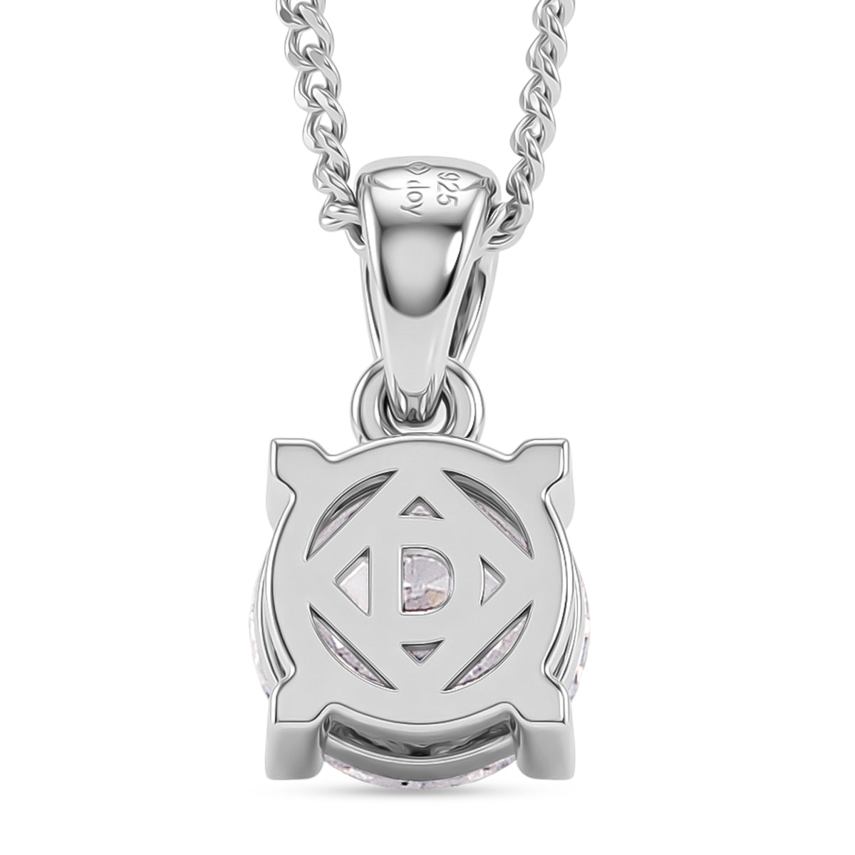 D'Joy Moissanite GRA Certified Solitaire Pendant with Chain (Size 18) in Rhodium Overlay Sterling Silver 1.00 Ct. 4459291 5