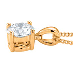 Moissanite Solitaire Pendant with Chain (Size 18) in Yellow Gold Plated Sterling Silver 1.00 Ct._4459292_3