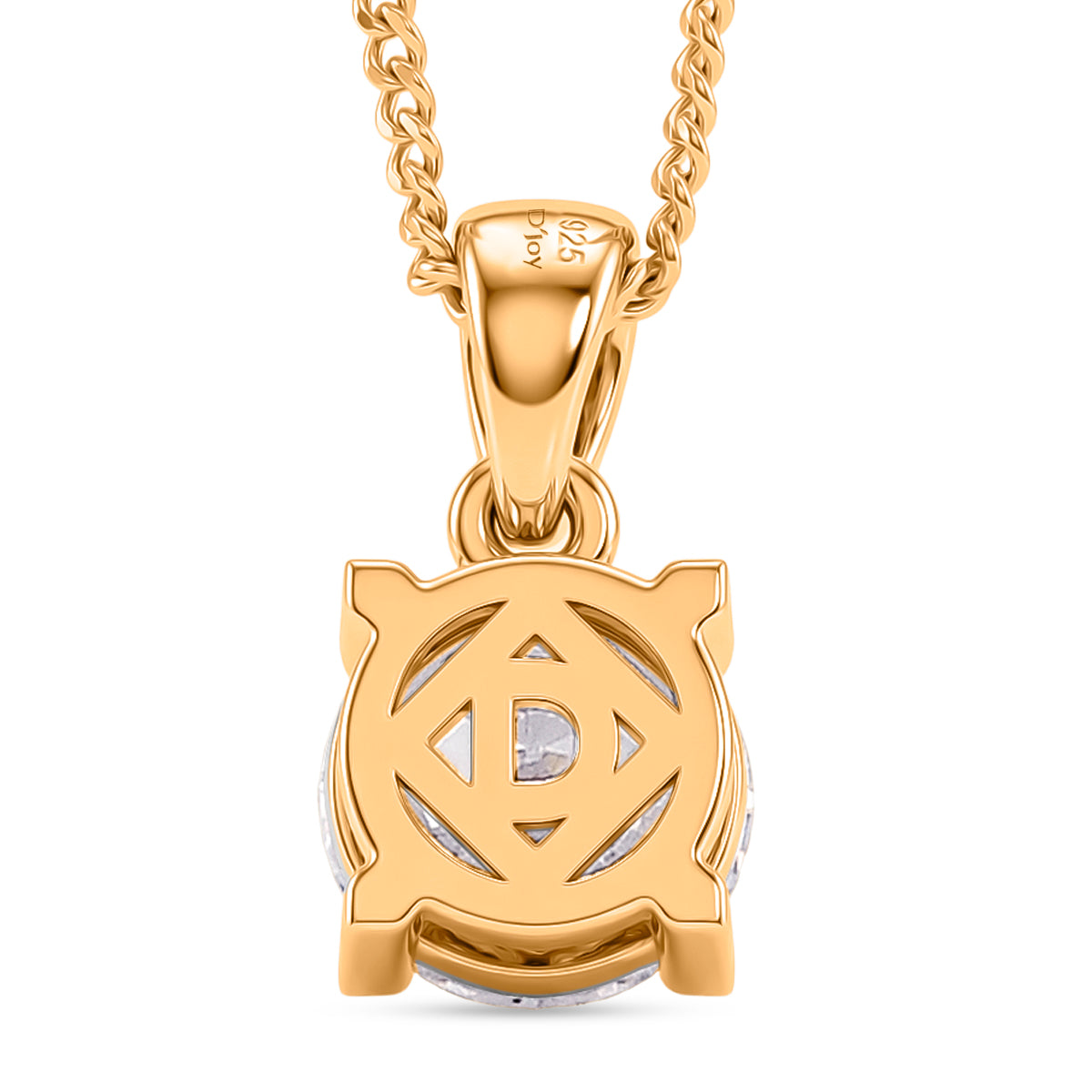 Moissanite Solitaire Pendant with Chain (Size 18) in Yellow Gold Plated Sterling Silver 1.00 Ct. V32556863 5