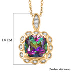 D'Joy Mystic Topaz & White Zircon Pendant with Chain (Size 20) in Yellow Gold Plated Sterling Silver 2.88 Ct._4459976_5