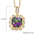 D'Joy Mystic Topaz & White Zircon Pendant with Chain (Size 20) in Yellow Gold Plated Sterling Silver 2.88 Ct._4459976