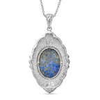EverTrue - Lapis Lazuli & Blue Cubic Zirconia Pendant with Chain (Size 20) 17.50 Ct._4460169_4