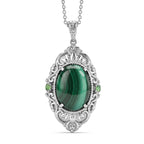 EverTrue - Malachite & Green Cubic Zirconia Pendant with Chain (Size 20) 18.20 Ct._4460173