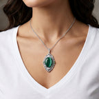 EverTrue - Malachite & Green Cubic Zirconia Pendant with Chain (Size 20) 18.20 Ct._4460173_1