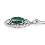 EverTrue - Malachite & Green Cubic Zirconia Pendant with Chain (Size 20) 18.20 Ct._4460173_3