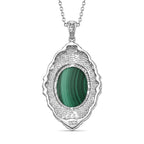 EverTrue - Malachite & Green Cubic Zirconia Pendant with Chain (Size 20) 18.20 Ct._4460173_4