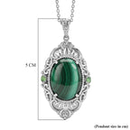 EverTrue - Malachite & Green Cubic Zirconia Pendant with Chain (Size 20) 18.20 Ct._4460173_5