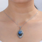 EverTrue - Labradorite & Champagne Cubic Zirconia Pendant with Chain (Size 20) 18.37 Ct._4460177_2