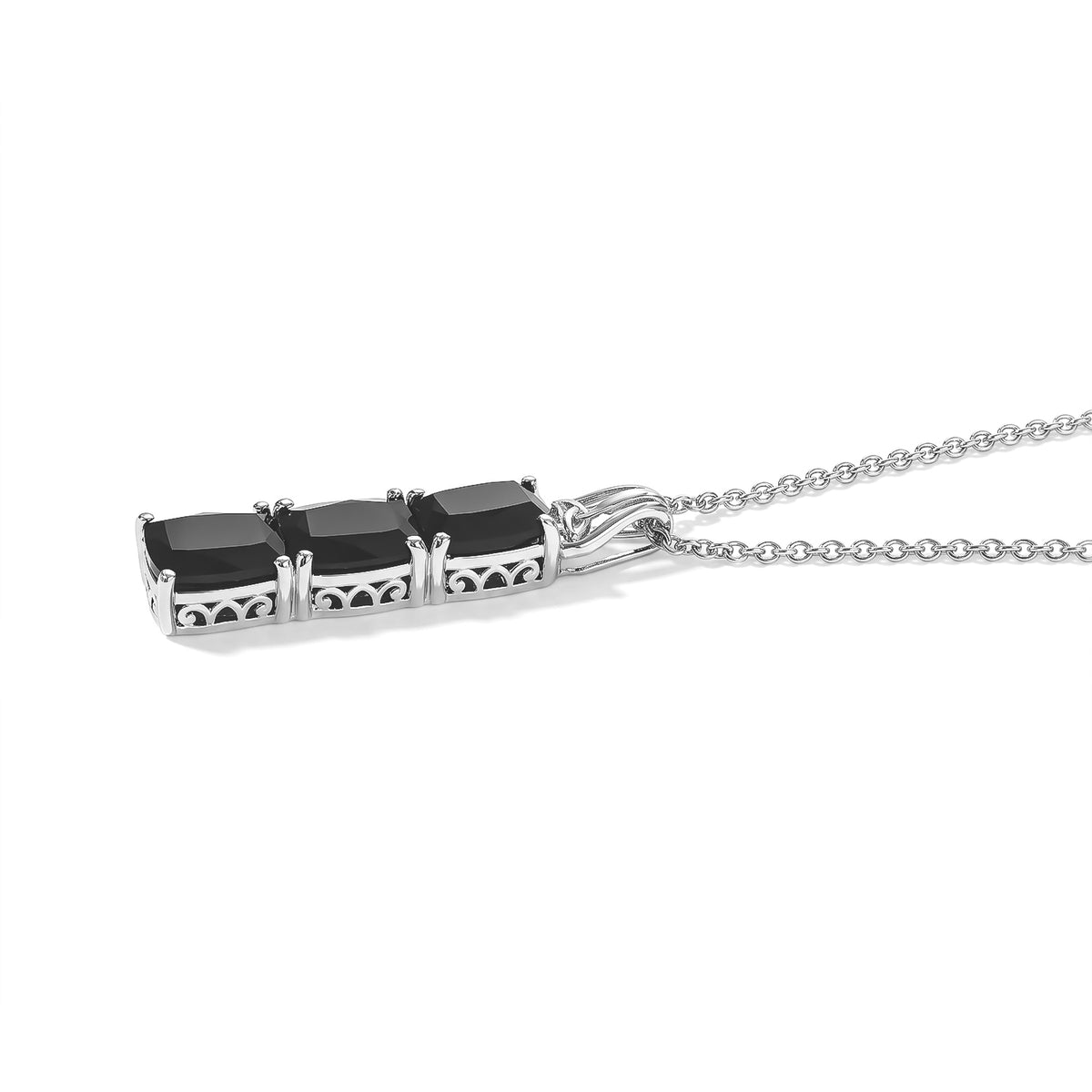 Black Spinel Pendant with Chain (Size 20) Stainless Steel  6.000  Ct. 4460197 2