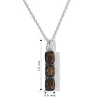 Smoky Quartz Pendant with Chain (Size 20) Stainless Steel  6.000  Ct._4460198_4