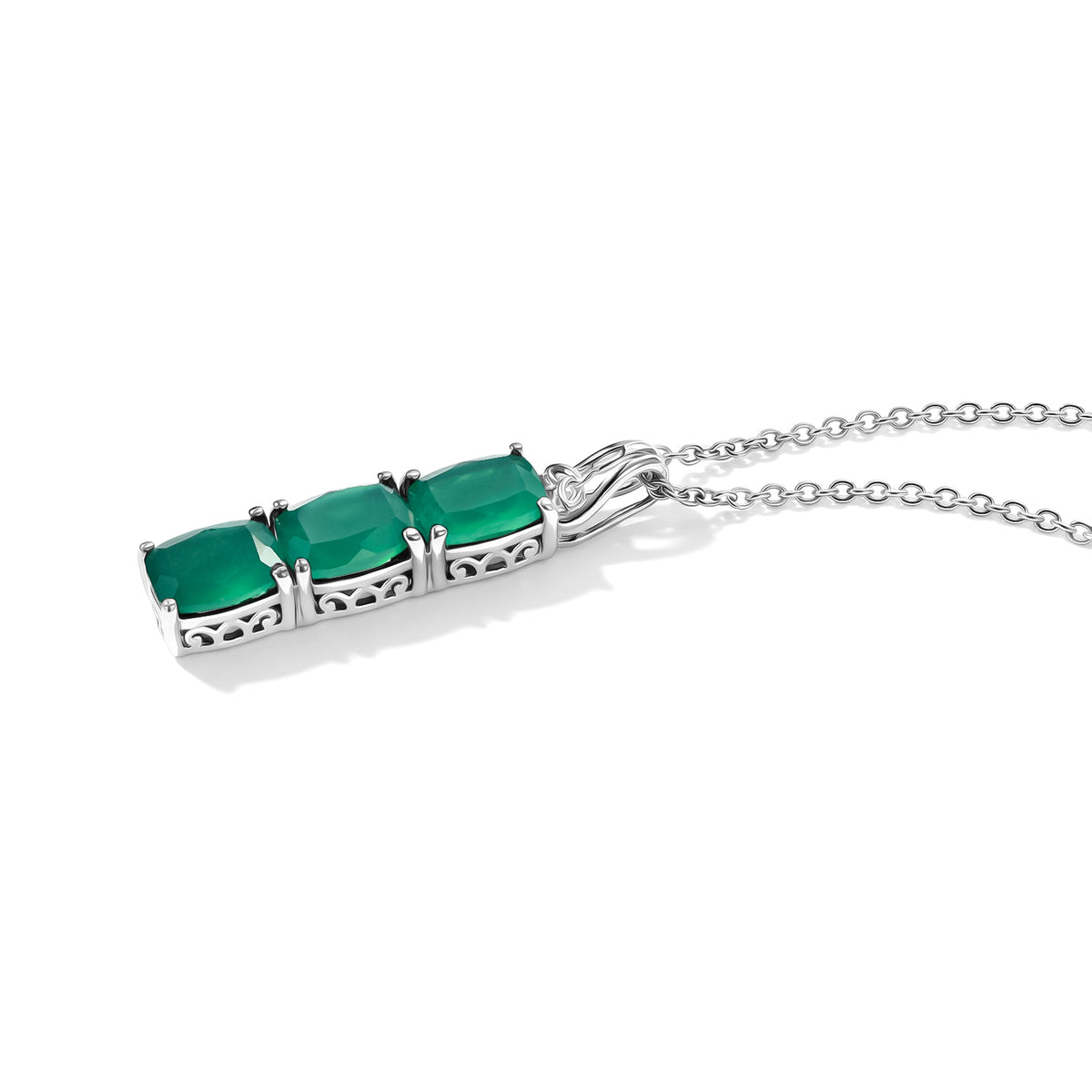Green Onyx Pendant with Chain (Size 20) Stainless Steel  6.000  Ct. 4460199 2