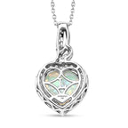 10K White Gold,  Ethiopian Opal,  Lab Grown Diamond Pendant with Chain (Size 20) 2.77ct  Gold Wt. 3.55 Gms  2.770  Ct._4462467_4