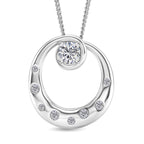 D'Joy GRA Certified Moissanite D-VVS1 Solitaire Spiral Pendant with Chain (Size 18) in Rhodium Overlay Sterling Silver_4462531