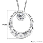 D'Joy GRA Certified Moissanite D-VVS1 Solitaire Spiral Pendant with Chain (Size 18) in Rhodium Overlay Sterling Silver_4462531_6