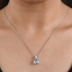 10K White Gold,  Aquamarine,  Lab Grown Diamond Pendant with Chain (Size 20) 2.65ct  Gold Wt. 3.05 Gms  2.650  Ct._4462559_2
