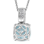 10K White Gold,  Aquamarine,  Lab Grown Diamond Pendant with Chain (Size 20) 2.65ct  Gold Wt. 3.05 Gms  2.650  Ct._4462559_4