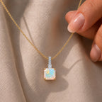 10K Yellow Gold,  Ethiopian Opal,  Lab Grown Diamond Pendant with Chain (Size 20) 2.78ct  Gold Wt. 3.18 Gms  2.780  Ct._4463290_5