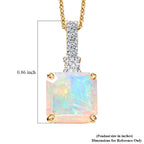 10K Yellow Gold,  Ethiopian Opal,  Lab Grown Diamond Pendant with Chain (Size 20) 2.78ct  Gold Wt. 3.18 Gms  2.780  Ct._4463290_6