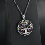 EverTrue - Orissa Rose Garnet & Multi Gemstone Tree of Life Pendant with Chain (Size 20) 4.00 Ct._4463455_1