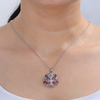 EverTrue - Orissa Rose Garnet & Multi Gemstone Tree of Life Pendant with Chain (Size 20) 4.00 Ct._4463455_2