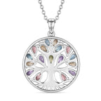 EverTrue - Orissa Rose Garnet & Multi Gemstone Tree of Life Pendant with Chain (Size 20) 4.00 Ct._4463455_4