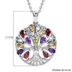 EverTrue - Orissa Rose Garnet & Multi Gemstone Tree of Life Pendant with Chain (Size 20) 4.00 Ct._4463455_5