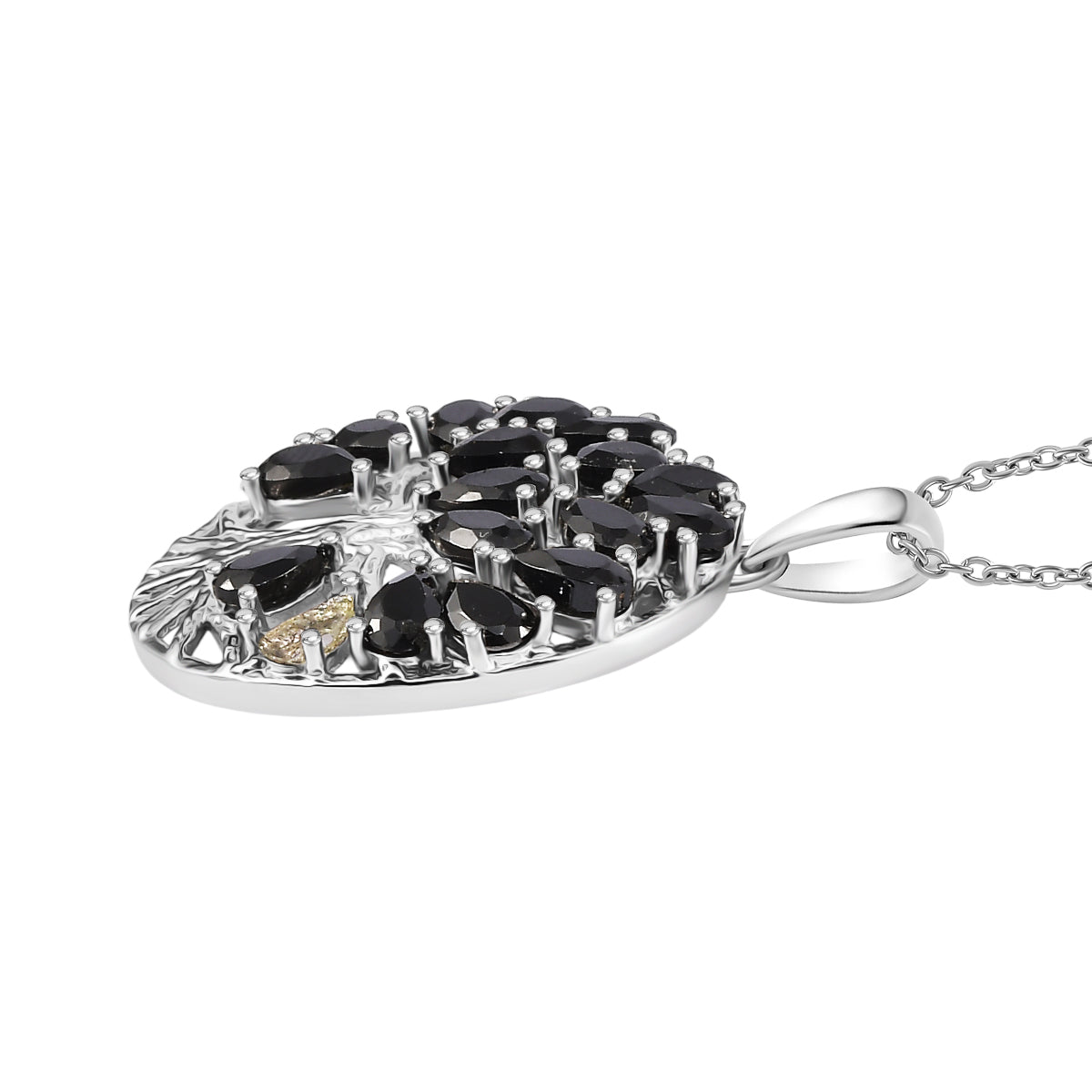 EverTrue - Black Spinel Pendant with Chain (Size 20) 5.00 Ct. V32490634 4