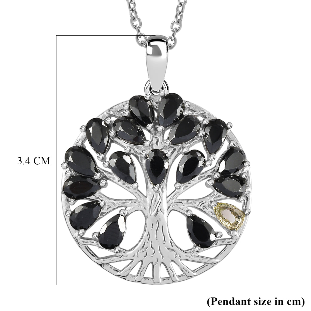 EverTrue - Black Spinel Pendant with Chain (Size 20) 5.00 Ct. V32490634 6