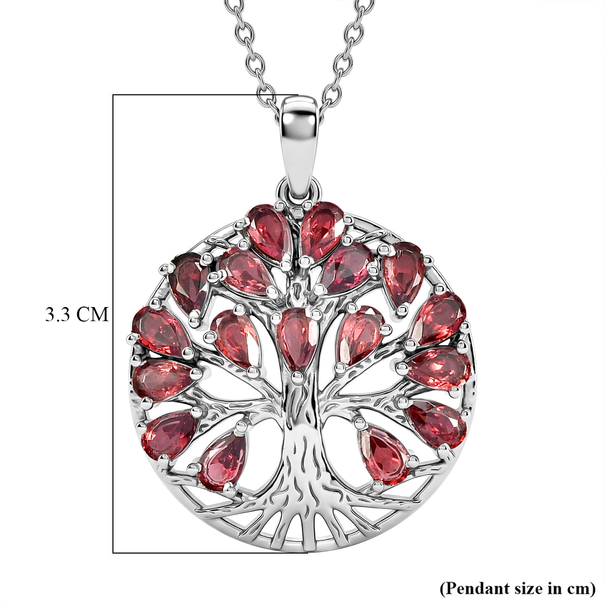 EverTrue - Orissa Rose Garnet Pendant with Chain (Size 20) 4.60 Ct. V32528770 6