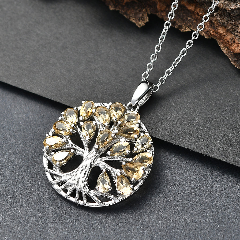EverTrue - Citrine Tree of Life Pendant with Chain (Size 20) 3.40 Ct._4463459_2