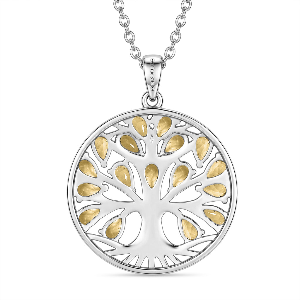 EverTrue - Citrine Tree of Life Pendant with Chain (Size 20) 3.40 Ct._4463459_4