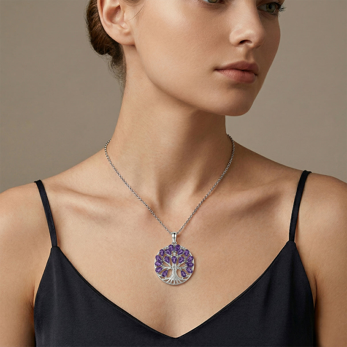 EverTrue - African Amethyst Pendant with Chain (Size 20) 3.43 Ct. 4463460 2