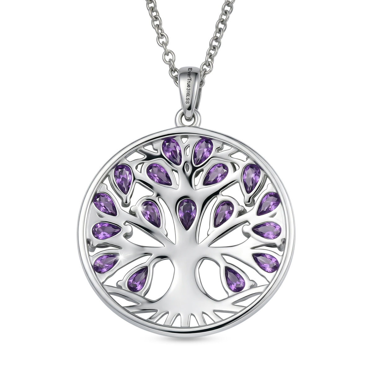 EverTrue - African Amethyst Pendant with Chain (Size 20) 3.43 Ct. 4463460 5