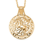 Italian Made - Yellow Gold Plated Sterling Silver Horse Pendant with Chain (Size 20)_4463675