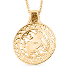 Italian Made - Yellow Gold Plated Sterling Silver Horse Pendant with Chain (Size 20)_4463675_4