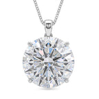 BIGGEST MOISSANITE AT TJC - Moissanite Solitaire Pendant with Chain (Size 18) in Rhodium Overlay Sterling Silver 30.00 Ct._4463772