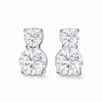 Set of 3 - White Cubic Zirconia Bracelet (Size - 7.5), Push Back Earring & Pendant with Chain (Size 20+2 Ext)_4464066_4