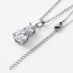 Set of 3 - White Cubic Zirconia Bracelet (Size - 7.5), Push Back Earring & Pendant with Chain (Size 20+2 Ext)_4464066_5