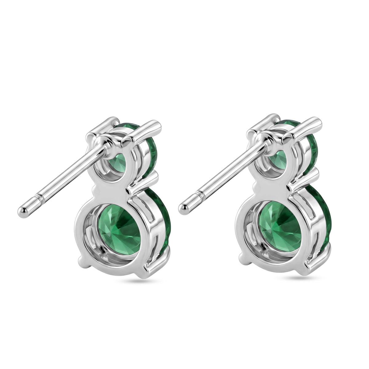 Set of 3 - Green CZ Tennis Bracelet (Size - 7.5), Push Back Earring &amp; Pendant with Chain (Size 20+2 Ext) V32516823 9