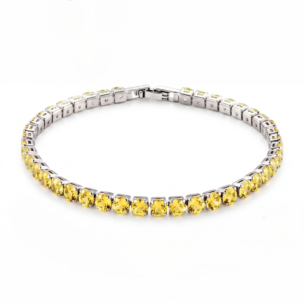 Set of 3 - Yellow CZ Tennis Bracelet (Size - 7.5), Push Back Earring & Pendant with Chain (Size 20+2 Ext) 17.60 Ct._4464077_3