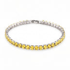 Set of 3 - Yellow CZ Tennis Bracelet (Size - 7.5), Push Back Earring & Pendant with Chain (Size 20+2 Ext) 17.60 Ct._4464077_3